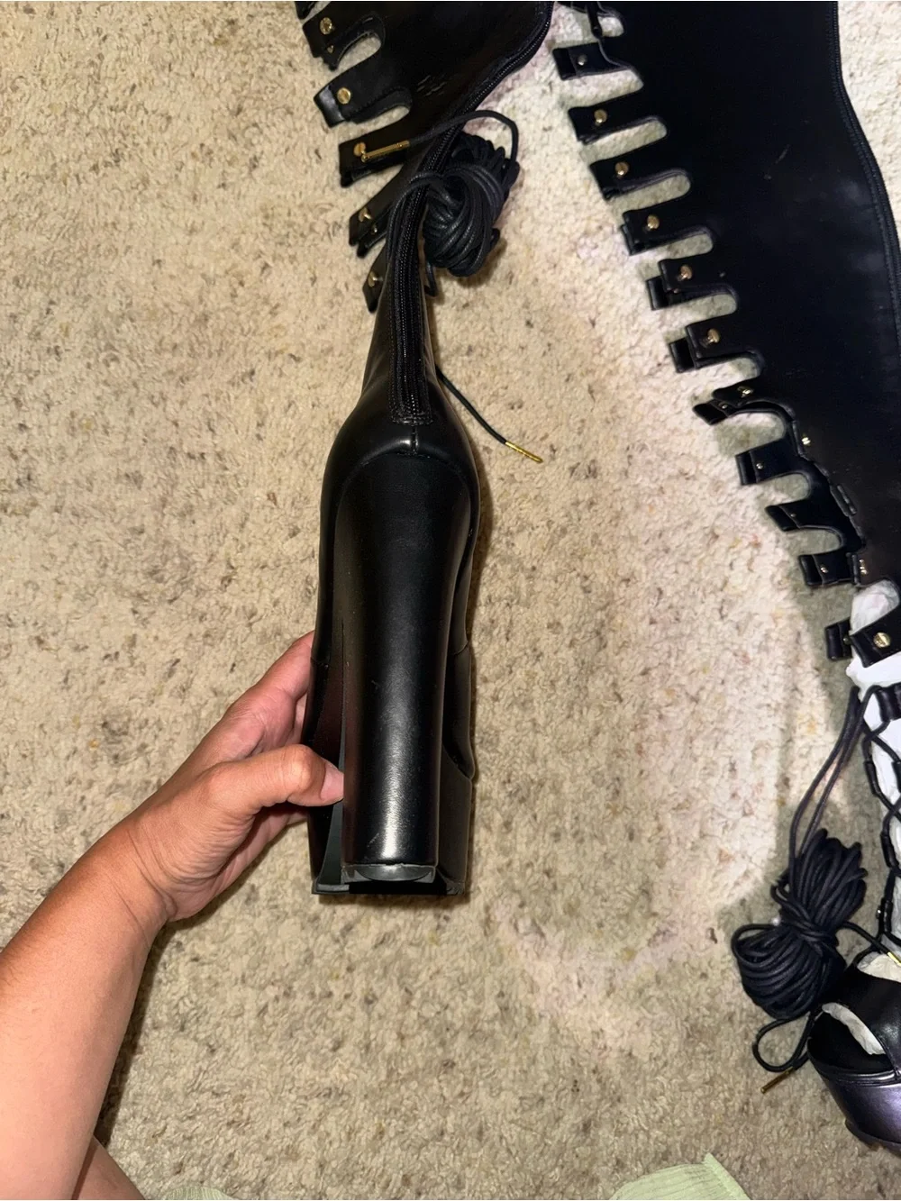 NWT Nelly Bernal “Anarchy” Thigh-High Platform Boots – Size 8